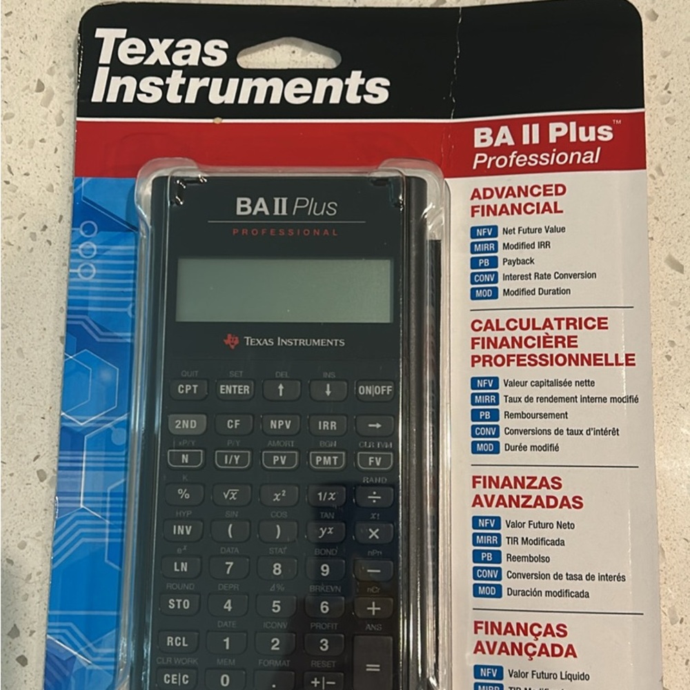 Texas Instruments BA II Plus Professional Calculator - Black